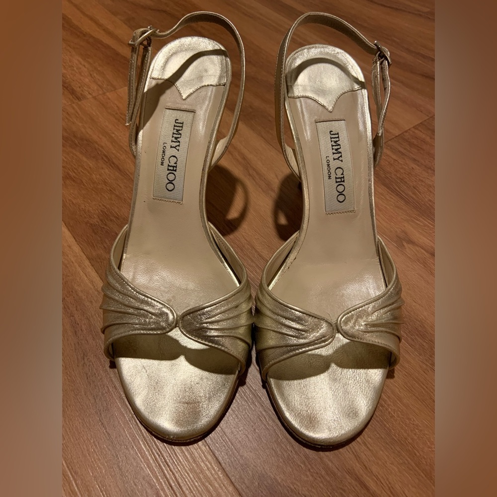 Jimmy Choo gold heels size 38